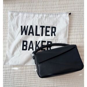 NWT Walter Baker Jagger Black Leather Crossbody Shoulder Bag Dust Bag $398 MSRP